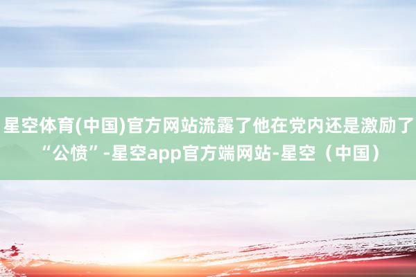 星空体育(中国)官方网站流露了他在党内还是激励了“公愤”-星空app官方端网站-星空（中国）