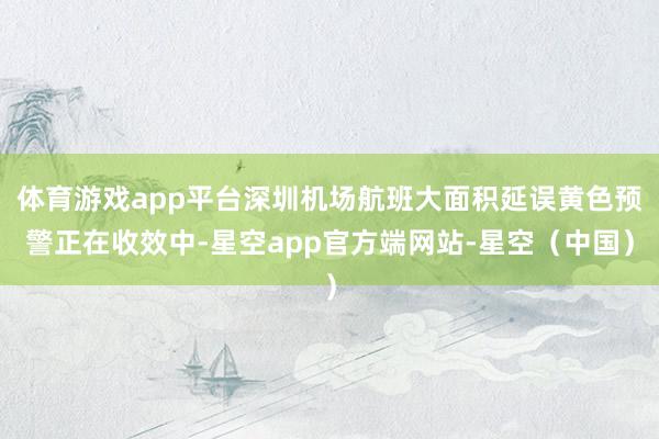 体育游戏app平台深圳机场航班大面积延误黄色预警正在收效中-星空app官方端网站-星空（中国）