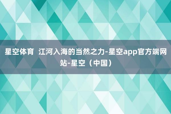 星空体育  江河入海的当然之力-星空app官方端网站-星空（中国）