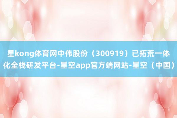 星kong体育网中伟股份（300919）已拓荒一体化全栈研发平台-星空app官方端网站-星空（中国）
